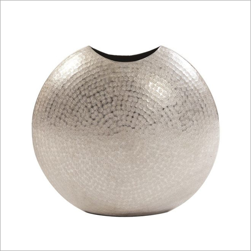 Round Nickel Plating Vase - Metal Material, Antique Effect | Customized Designs for Unique Decor