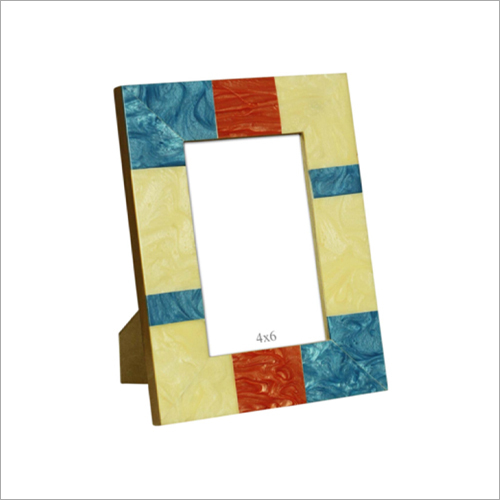 Photo Frame - Solid Wood Material, Rectangular Shape, Multicolor Finish | Indian Style, Iron Accents, Table Top Mount