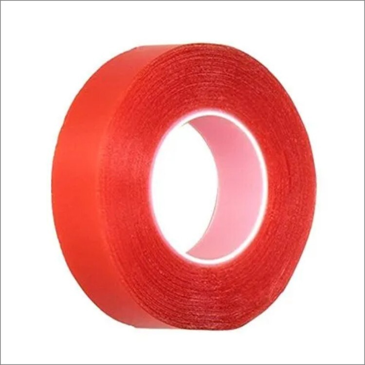 Double Sided Red Polyester Tape - Material: Plastic