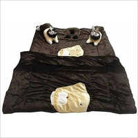 Brown Baby Bedding Set - Velvet & Cotton Blend, Customized Size | Modern Patchwork Design, Breathable & Washable for Comfortable Sleep
