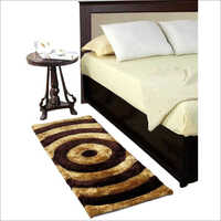 Off White Polyster Shaggy Bed Runners