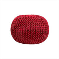 Red Dori Puff Stool - Polyester & Nylon Materials,  Modern Red Color , Durable One-piece Design For Relaxation And Comfort