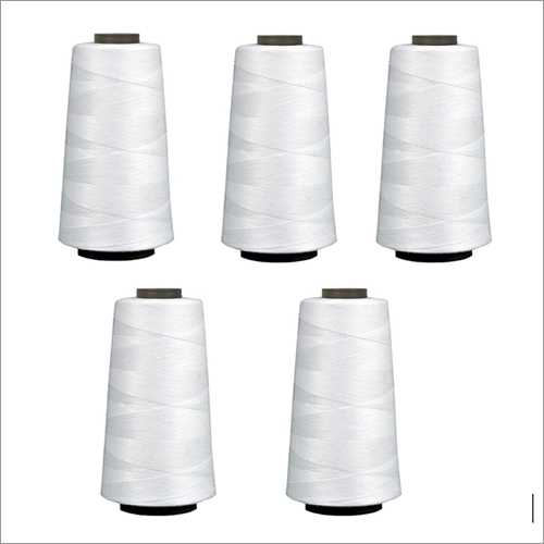 White Thread - 100% Polyester, Light in Weight , Plain Character with Raw Pattern for Fabric, Weaving, Tailoring, Embroidery & Stitching Applications