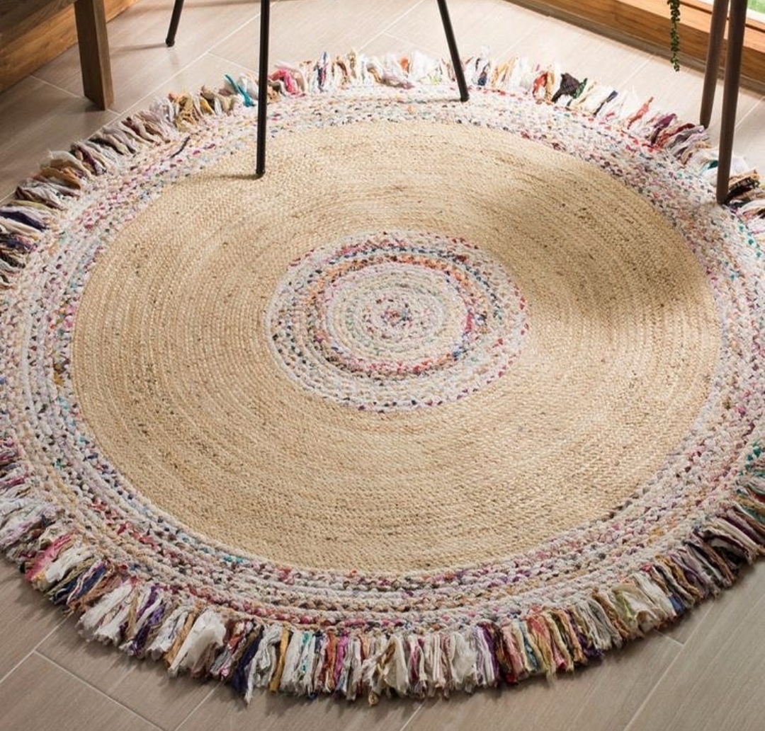 Sustainable Jute Floor Mat with Fringes