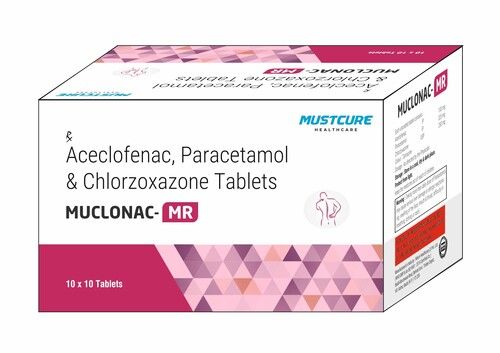 Aceclofenac 100 mg  Paracetamol 325 mg Chlorozoxazone 250 mg