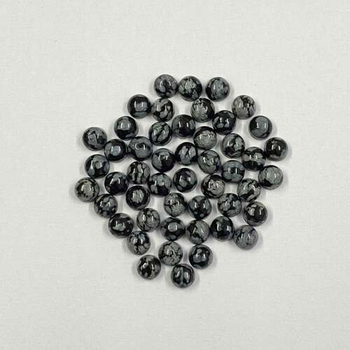 Natural Snowflake Obsidian Round Cabochon Loose Gemstone Grade: Aaa