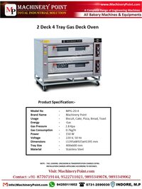 2 Deck 4 Tray Gas Deck Oven