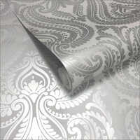 Silver Designer Wallpaper - Material: Vinyl