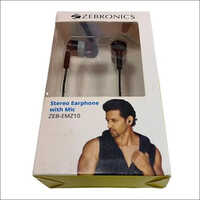 Zebronics Stereo Earphone - Black Color | High-Quality Sound, Built-in Microphone, Ergonomic Design