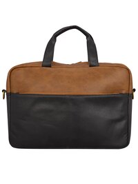 Black PU Leather Laptop Messenger Bag
