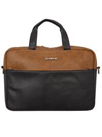 Black PU Leather Laptop Messenger Bag