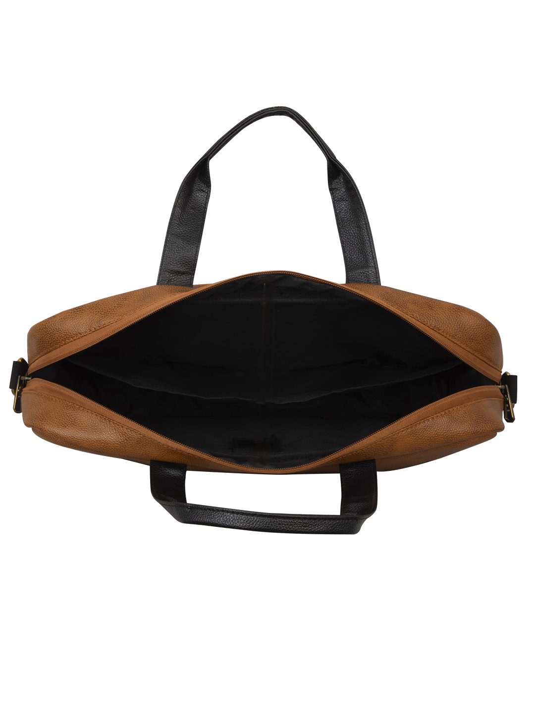 Black PU Leather Laptop Messenger Bag