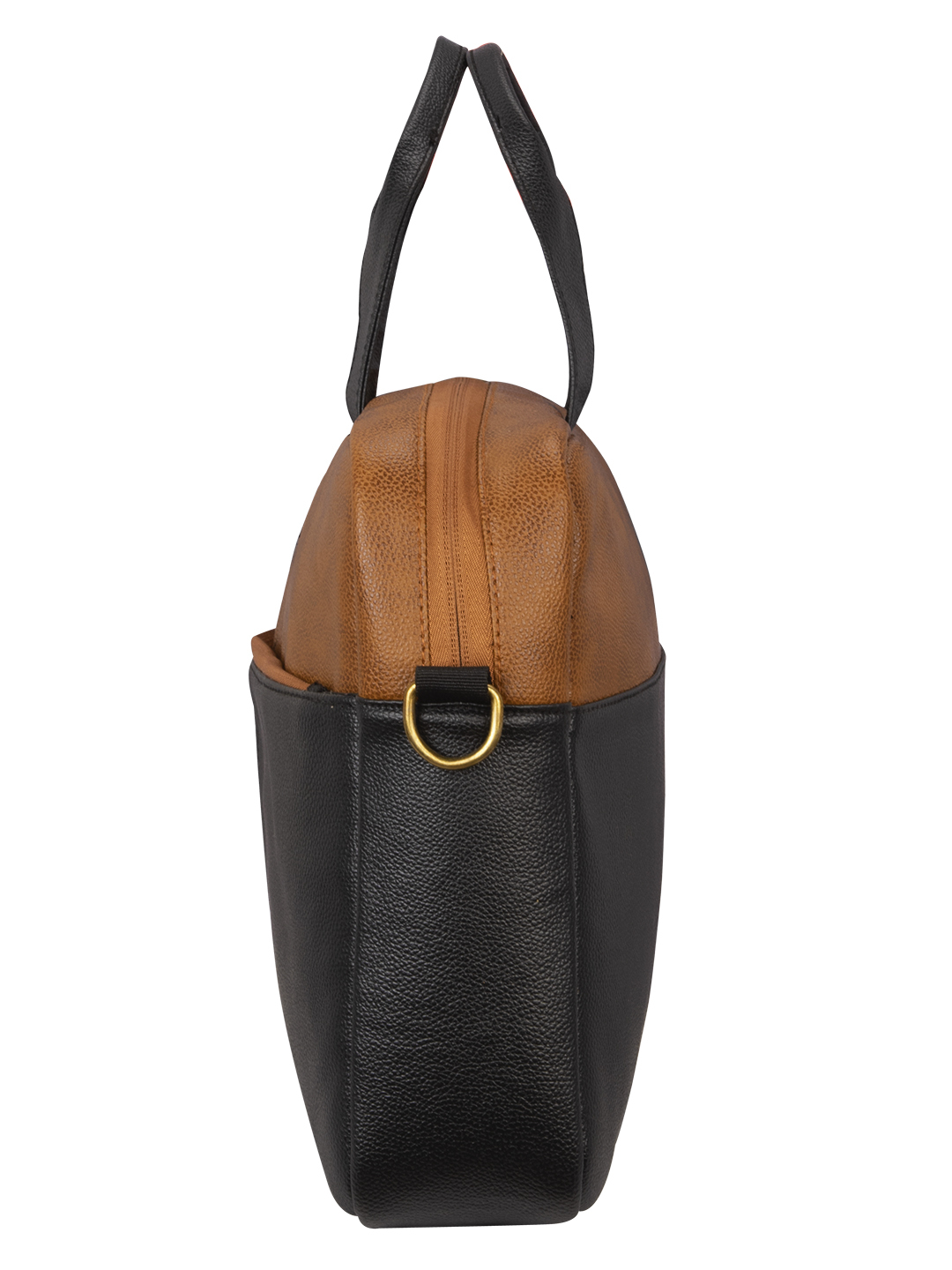 Black PU Leather Laptop Messenger Bag