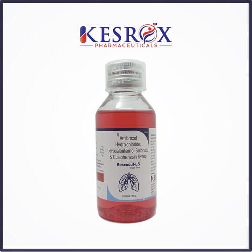 AMBROXOL HYDROCHLORIDE LEVOSALBUTAMOL SULPHATE  LEVOSALBUTAMOL GUAIPHENESIN FLAVOURED SYRUPY BASE APPROVED COLOUR USED