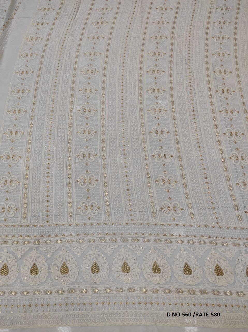 lucknowi chikan embroidered fabric
