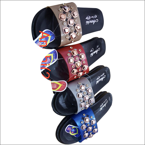 Ladies Fancy Slippers - PU Upper Material, Customized Size, Assorted Colors | Comfortable Rubber Footwear for Every Occasion