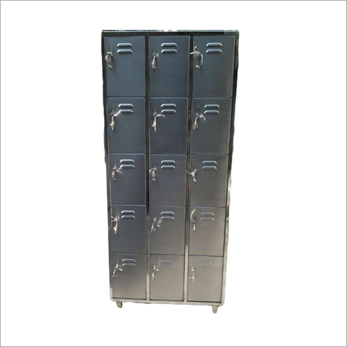 Silver Stainless Steel 15 Locker Cupboard