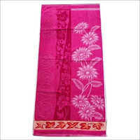 Cotton Printed Bath Towel - 100% Cotton, Rectangle Shape, Smooth & Soft Texture, Quick Drying, Printed Pattern, Eye-catching Pink Color, Handwash Care