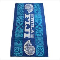 Blue Printed Bath Towel - Cotton, Rectangular, Blue | Super-absorbent, Fade Resistant, Lightweight, Smooth Fabric, Comfortable Use