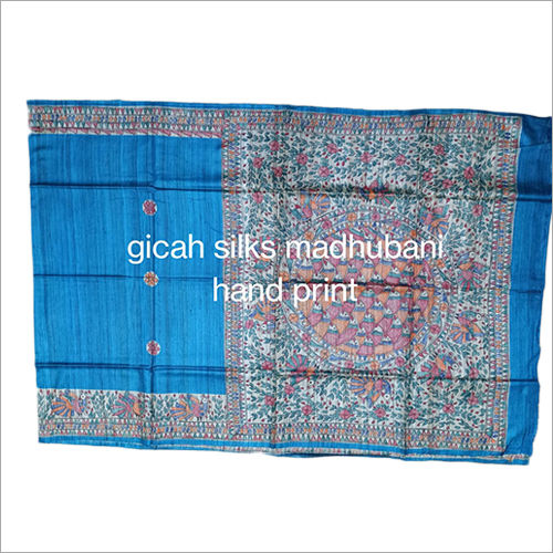 Pure Ghicha Silk Madhubani Hand Print