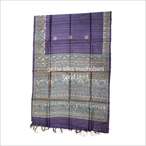 Ghicha Silk Madhubani Hand Print