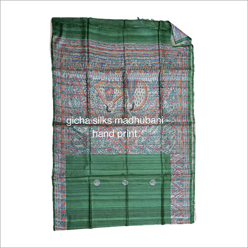 Multicolor Silk Madhubani Hand Print