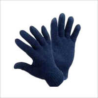 Nylon Safety Gloves - Durable Nylon Material | Blue, Washable, Knitted Design For Industrial Use