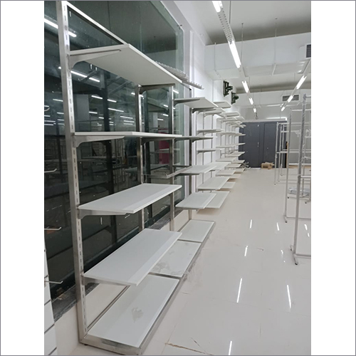 SS Super Markets Display Rack - Stainless Steel, Customized Size | Powder Coated Finish, High-Quality Metal, Polished Surface Treatment, Durable Commercial Display Stand