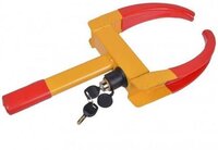 Heavy Duty Car Wheel Lock - High Strength Steel Plate, Max 10" Tire Width | Bright Yellow And Red Color, 2 Extra Keys