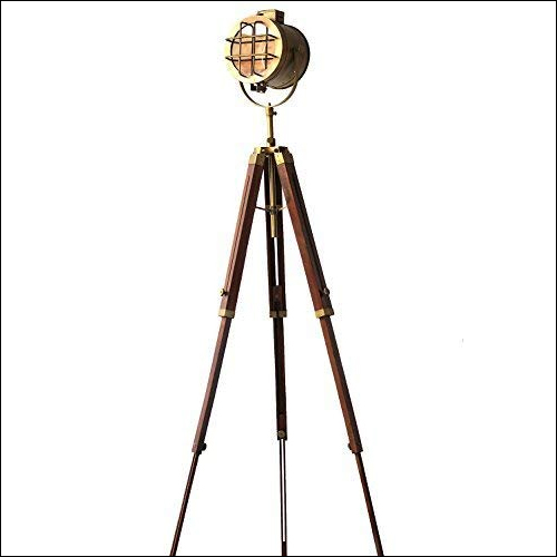 Hollywood Nautical Leather Spot Light Stand Decor