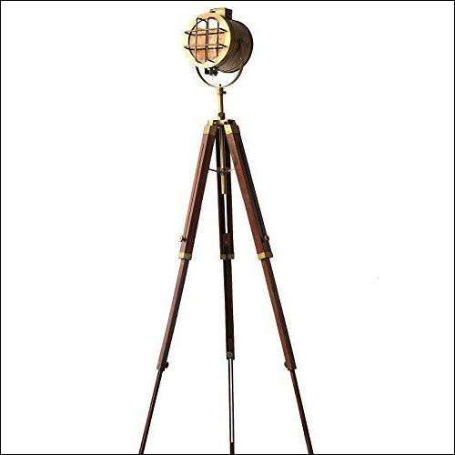 Hollywood Nautical Leather Spot Light Stand Decor