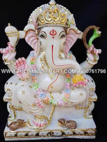 Ganesh Makrana Marble Statue