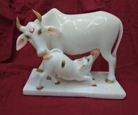 Marble Cow Statue - Color: White
