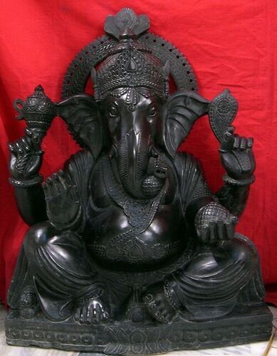 Black Marble Ganesh Statue