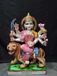 White Marble Durga Statue - Regional Style: Indian