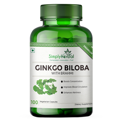Ginkgo Biloba With Brahmi 500mg - 100 Capsules (1 Bottle)