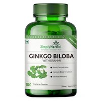 Ginkgo Biloba With Brahmi 500Mg - 100 Capsules (1 Bottle) Shelf Life: 18 Months Months
