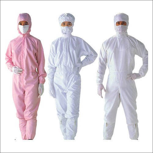 Pink And White Esd Coverall Suit