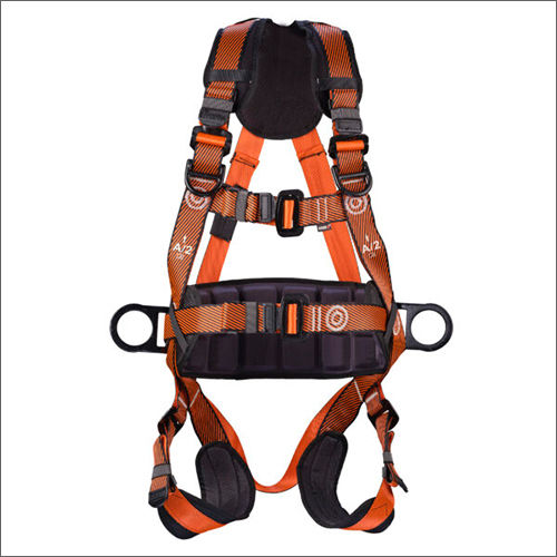 Orange-Black Chest And Waist Sides Safety Belt