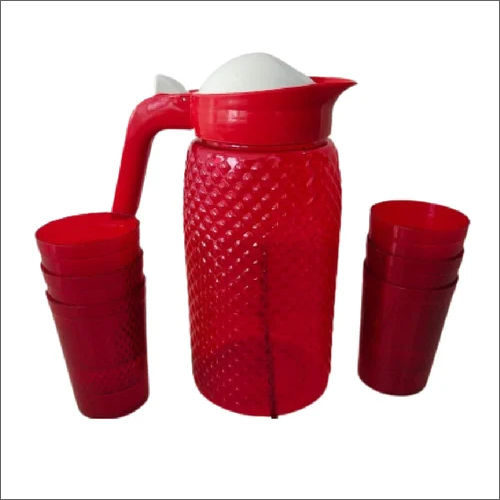 Red Plastic Water Jug Set