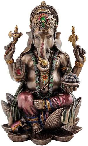 Ganesh Showpiece - Resin, Metallic Brown | Handcrafted Elegance for Diwali, Weddings, Anniversaries, and Festivals
