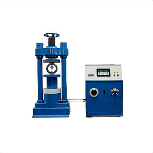 Digital Compression Testing Machine - Metal Construction, Semi-Automatic Operation | Manual Control Mode, Industrial Use, Blue Color, Power Supply Included