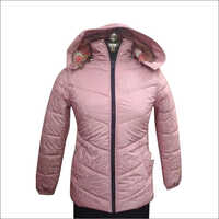 Ladies Hooded Winter Jacket - Polyester Fabric, Full Sleeve, Double Pockets | Regular Fit, Washable, Suitable For Ages 15 To 45