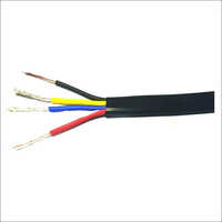 Cctv Flat Lift Cable - Pvc Insulated, 4 Core Size (2 Power Supply & 2 Video), 100m Length, High Voltage 230v, Black Color, Round Conductor Shape