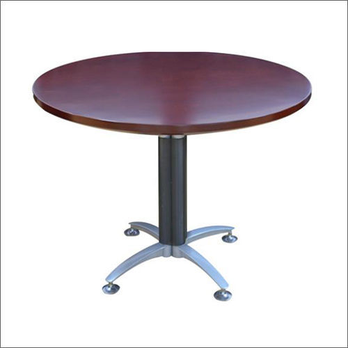 Round Meeting Table With Metallic Bar