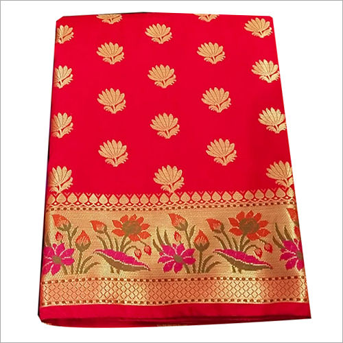 Different Available Red Banarasi Silk Saree With Golden Zari