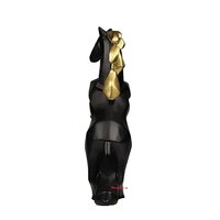Abstract Black Charging Horse Sculpture