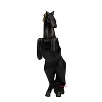 Abstract Black Charging Horse Sculpture