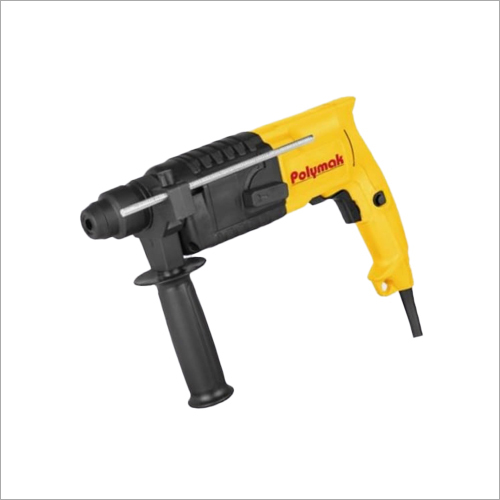 Rotary Hammer Driller - Metal & Plastic Build, 22mm Size, Electric Power Source, Yellow Finish, Manual Operation
