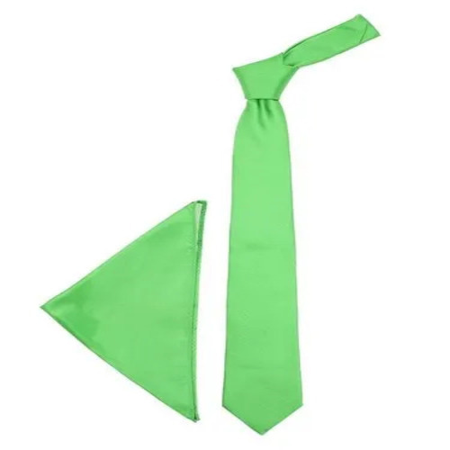 Silk Green Solid Necktie And Pocket Square Giftset